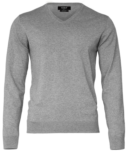 Nimbus Brighton elegant v neck knit N112M - Grey - Customisable Knitted Jumpers