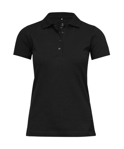 Nimbus Womens Harvard classic stretch deluxe polo N119F - Black - Customisable Polos