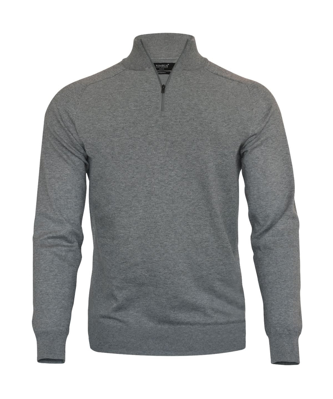 Nimbus Brighton 14 zip NB121 - Grey Melange - Customisable Knitted Jumpers