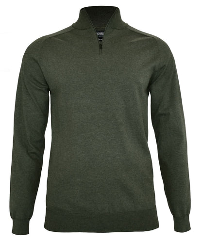 Nimbus Brighton 14 zip NB121 - Olive Melange - Customisable Knitted Jumpers