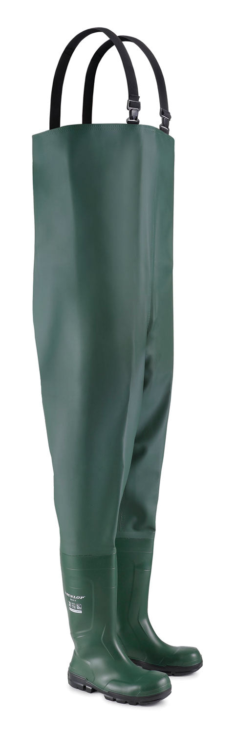 Dunlop Dunlop Work It Full Safety Chest Wader - Green - Customisable Wellingtons