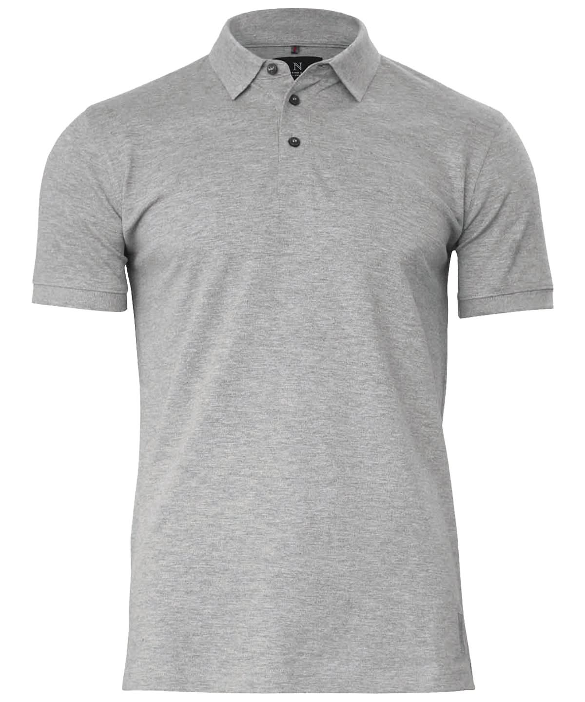 Nimbus Harvard classic stretch deluxe polo NB52M - Grey Melange - Customisable Polos