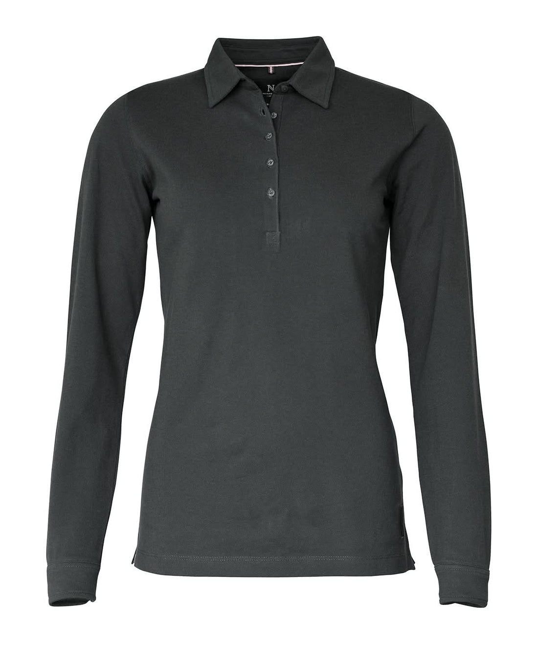 Nimbus Womens Carlington deluxe long sleeve polo NB71F - Charcoal - Customisable Polos