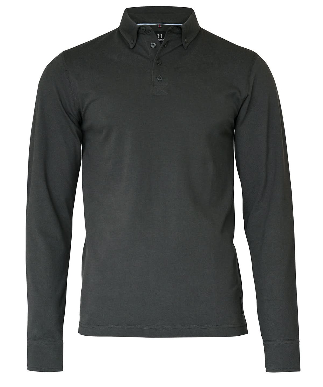 Nimbus Carlington deluxe long sleeve polo NB71M - Charcoal - Customisable Polos