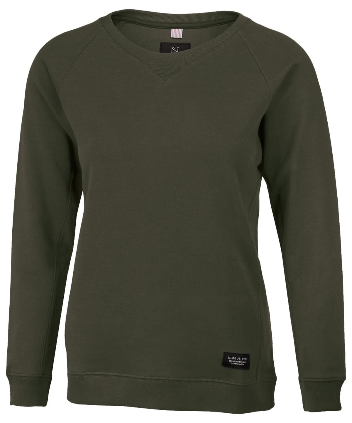 Nimbus Womens Newport luxury lightweight crewneck NB87F - Olive - Customisable Sweatshirts