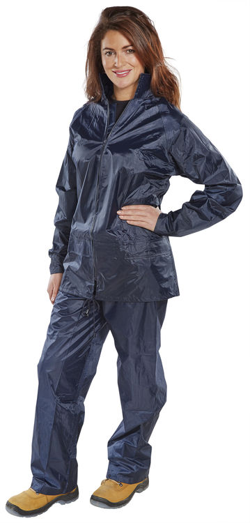 Beeswift Nylon Weatherproof Suit - Navy Blue - Customisable Suits