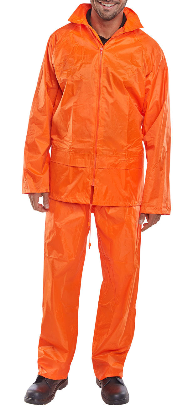 Beeswift Nylon Weatherproof Suit - Orange - Customisable Suits