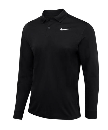 Nike Dri FIT Victory solid long sleeve polo NK354 - Black White - Customisable Polos