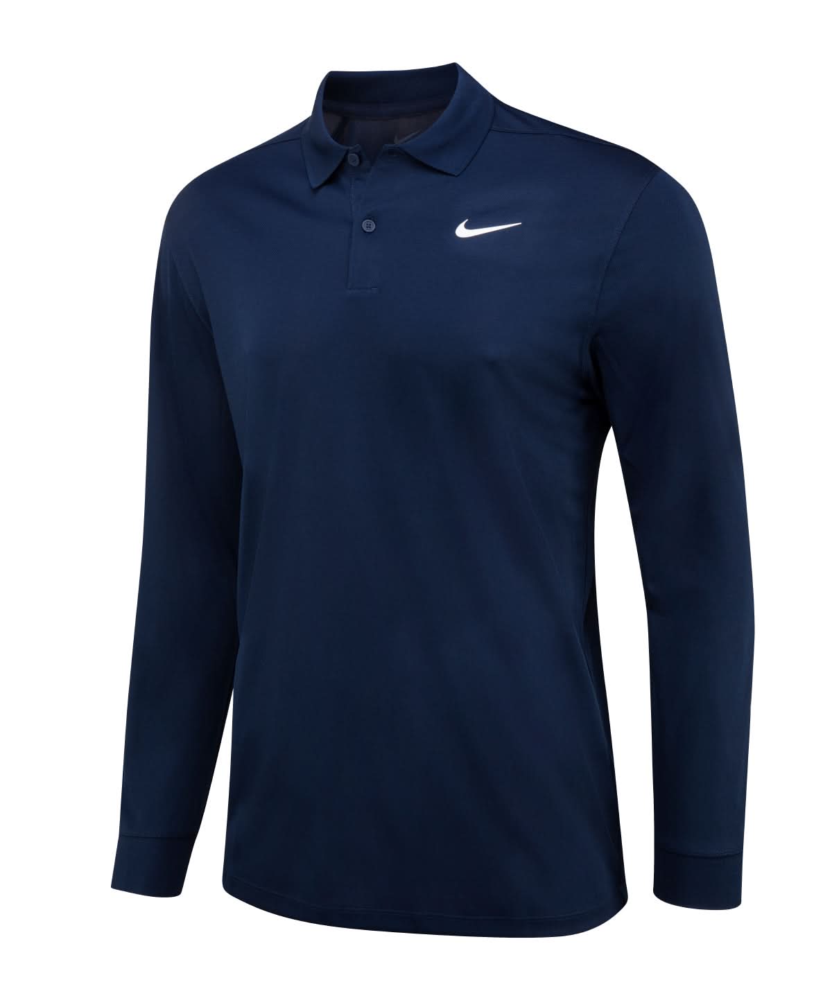 Nike Dri FIT Victory solid long sleeve polo NK354 - College Navy White - Customisable Polos