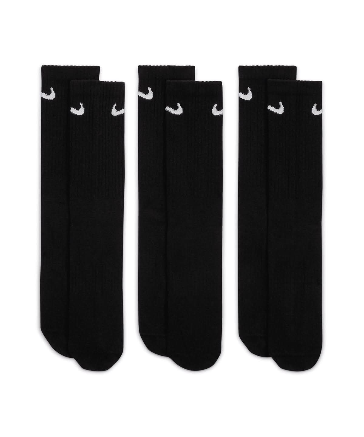 Nike everyday crew socks 3 pairs NK359 - Black White - Customisable Socks