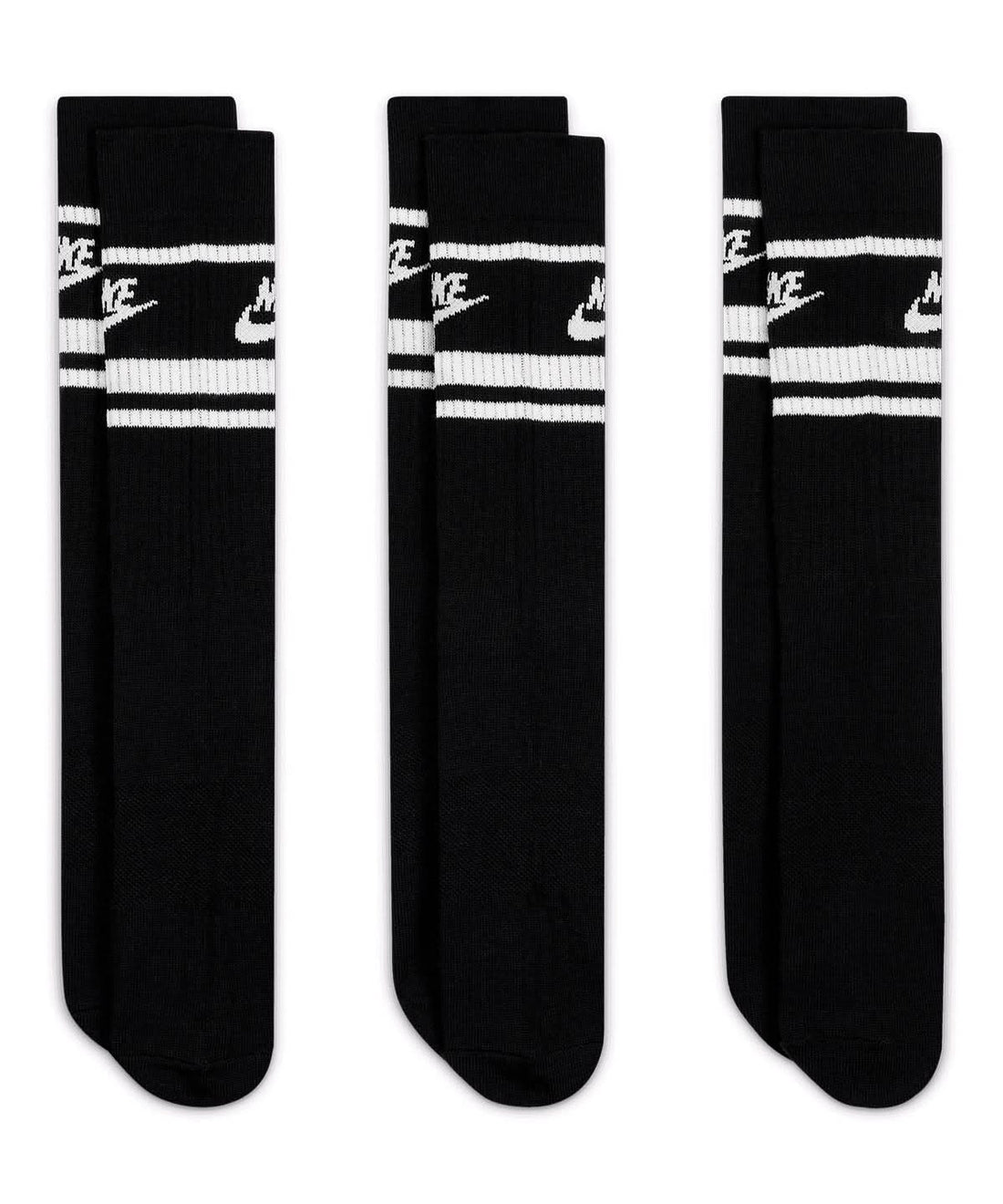 Nike Dri FIT Sportswear everyday essential socks 3 pairs NK397 - Black White - Customisable Socks