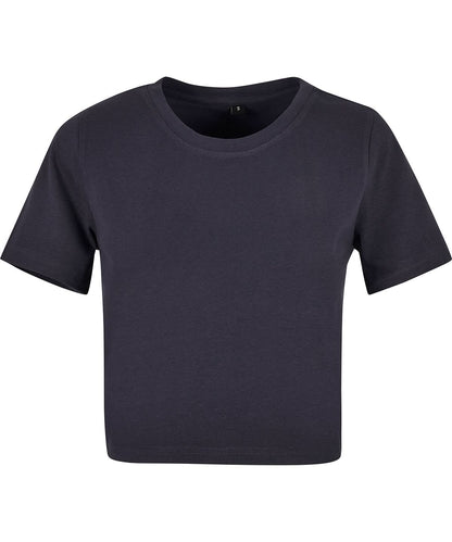 New Morning Studios Womens cropped tee NM006 - Navy - Customisable T-Shirts