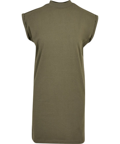 New Morning Studios Womens extended shoulder dress NM026 - Olive - Customisable Dresses