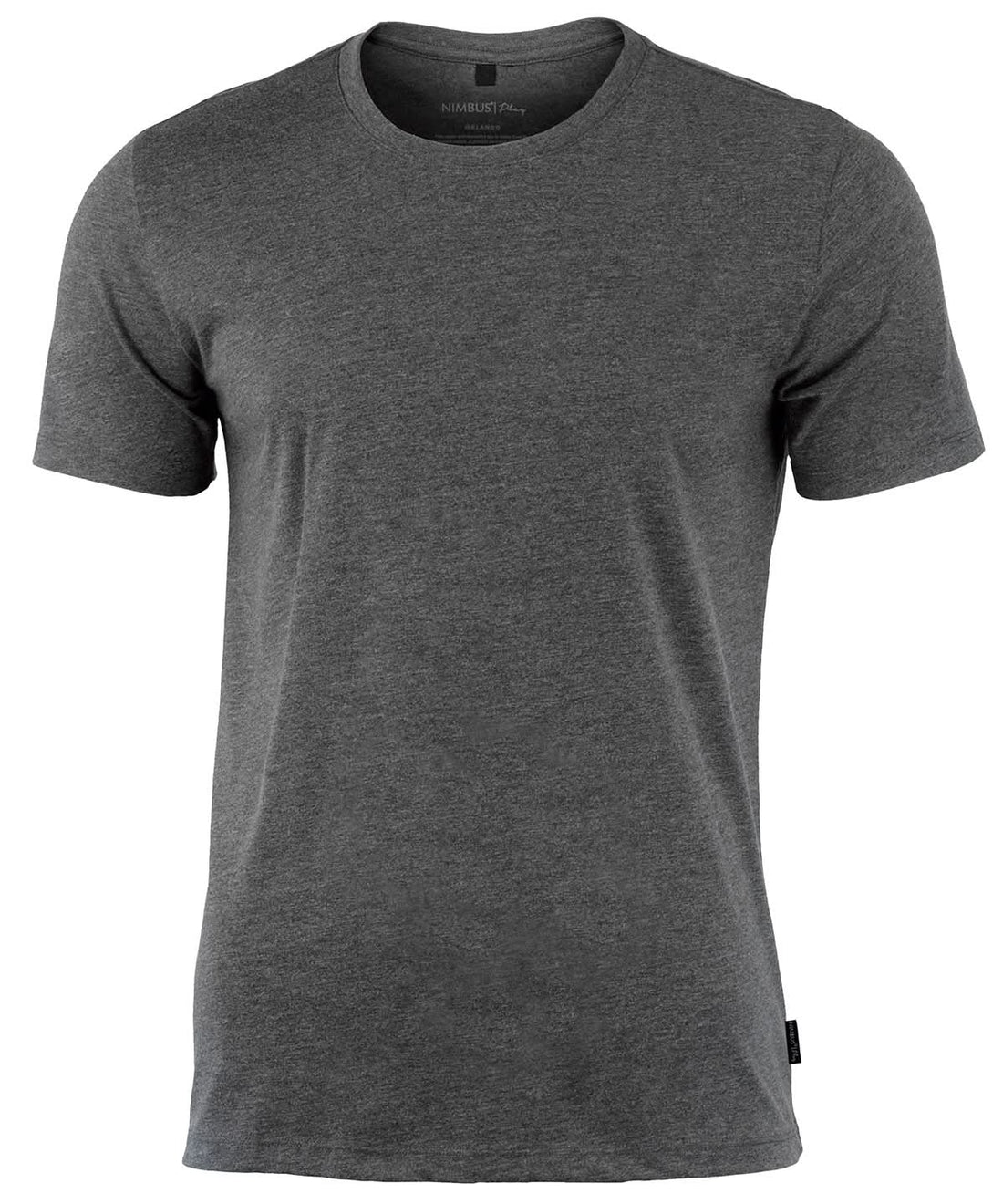 Nimbus Orlando soft round neck t shirt NP01M - Black Melange - Customisable T-Shirts