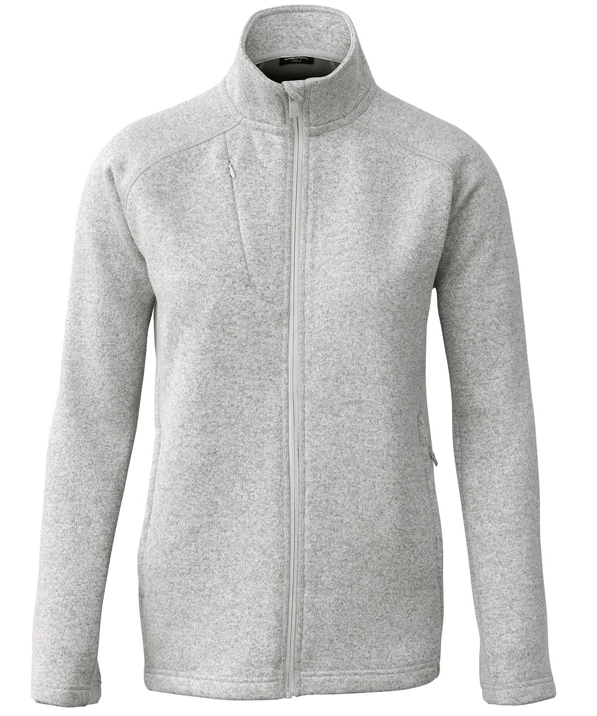 Nimbus Womens Montana knitted fleece jacket NP08F - Light Grey Melange - Customisable Jackets