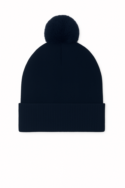 Pom Pom Beanie - UC413 - Navy One - Customisable HEADWEAR