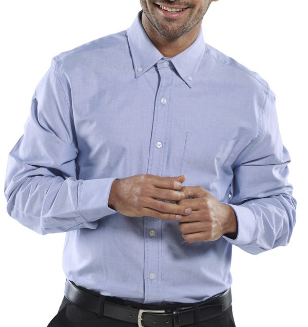 Beeswift Oxford Shirt Long Sleeve - Blue - Customisable Shirts