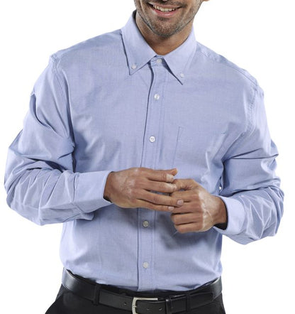 Beeswift Oxford Shirt Long Sleeve - Blue - Customisable Shirts