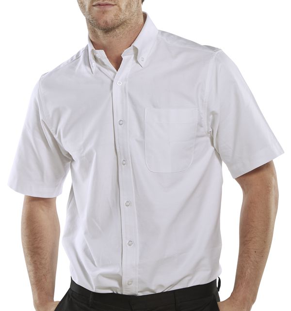 Beeswift Oxford Shirt Short Sleeve - White - Customisable Shirts