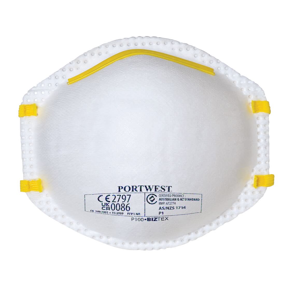 Portwest Ffp1 Respirator Pk20 P100 - White - Customisable PPE