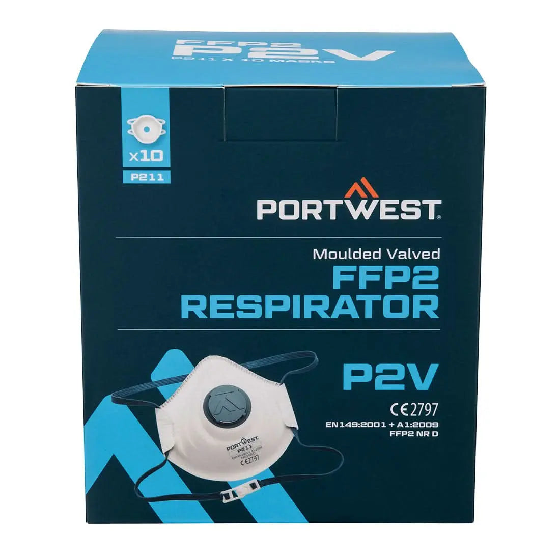 Moulded Ffp2 Valved Respirator (Pk10) P211 - White - Customisable Disposable Respirators