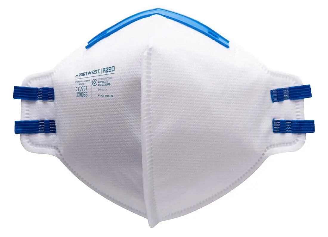 Ffp2 Fold Flat Respirator (Pk20) P250 - White - Customisable Disposable Respirators