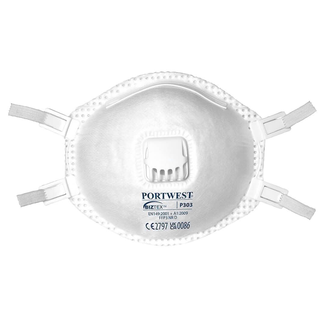 Portwest Ffp3 Valved Dolomite Respirator Pk10 P303 - White - Customisable PPE