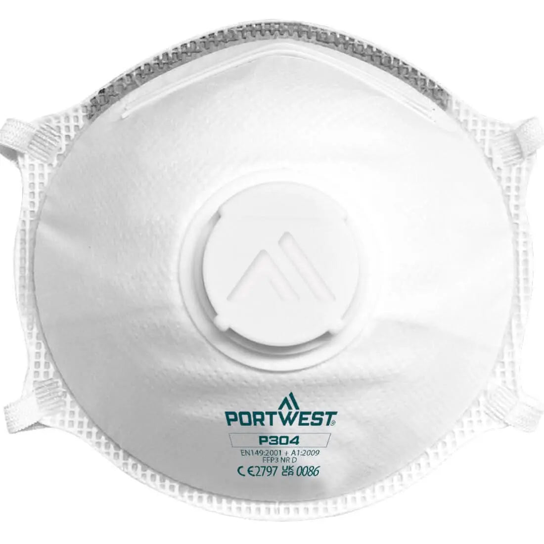 Ffp3 Valved Dolomite Light Cup Respirator (Pk10) P304 - White - Customisable Disposable Respirators