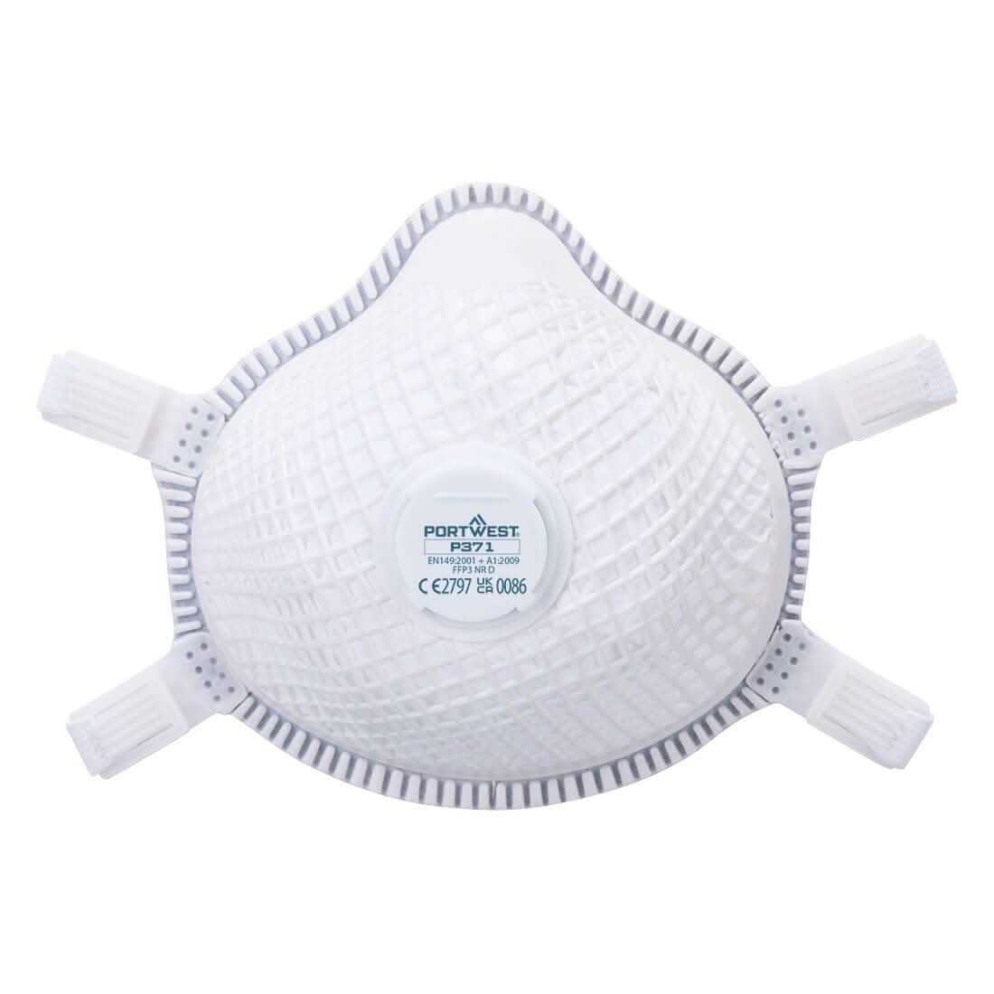 Portwest Ergonet Ffp3 Valved Dolomite Respirator Pk5 P371 - White - Customisable PPE