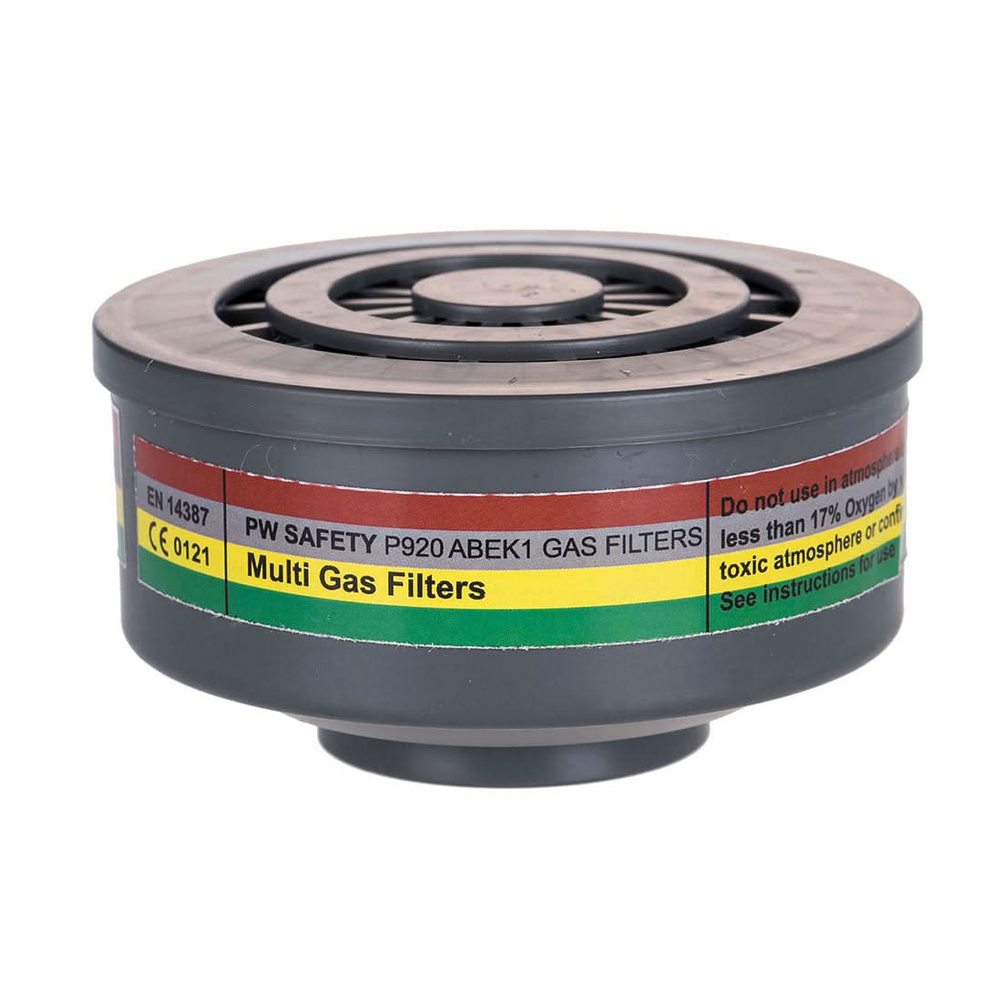 Portwest Abek1 Gas Filter Special Thread Connection Pk4 P920 - Grey - Customisable PPE