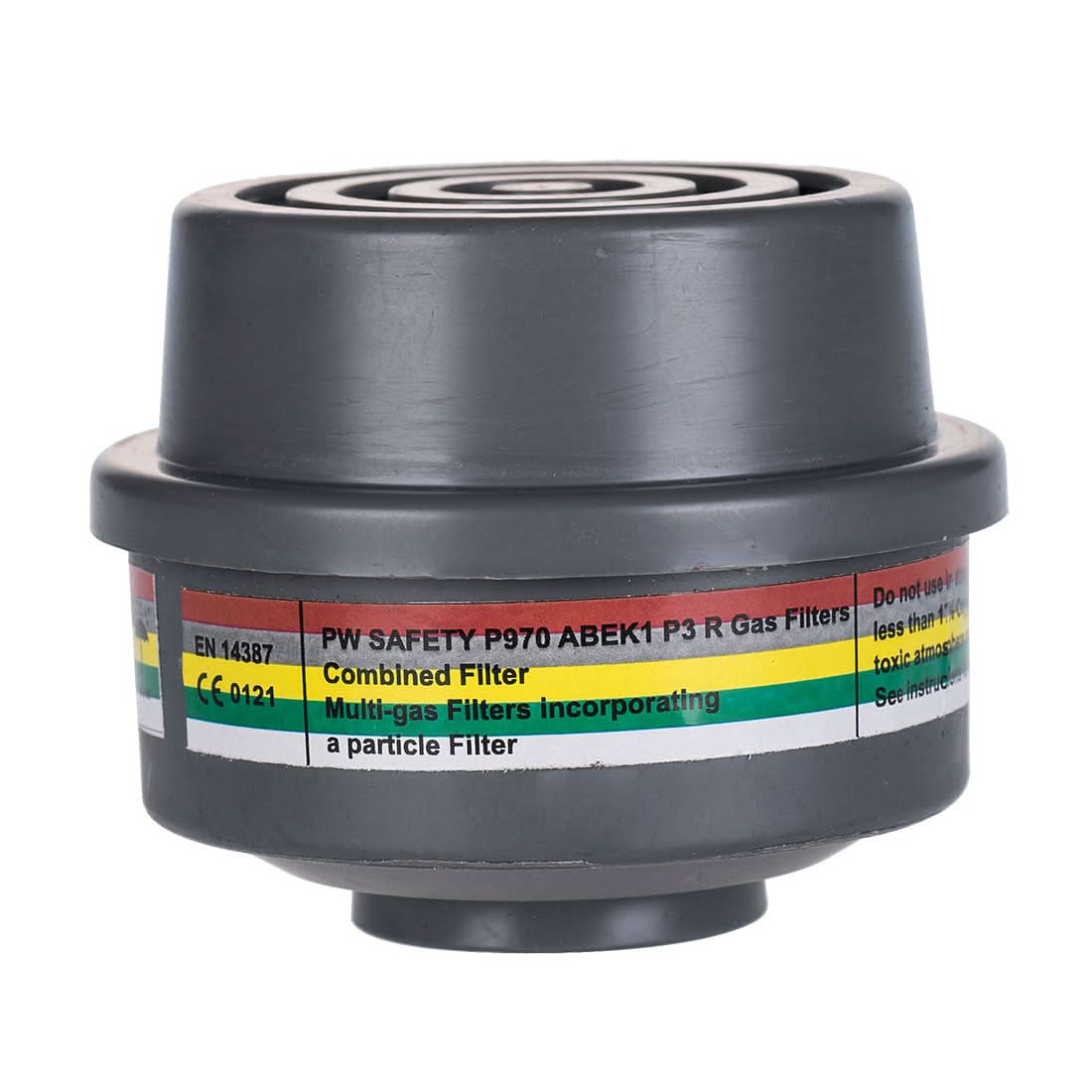Portwest Abek1P3 Combination Filter Special Thread Connection Pk4 P970 - Grey - Customisable PPE