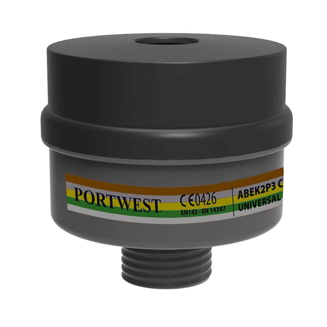 Portwest Abek2P3 Combination Filter Universal Thread Pk4 P976 - Black - Customisable PPE