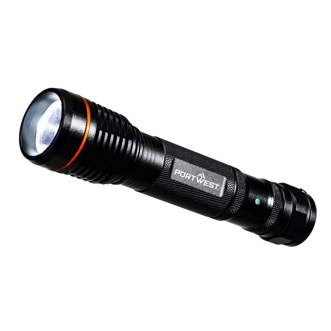 Portwest Usb Rechargeable Torch PA75 - Black - Customisable PPE