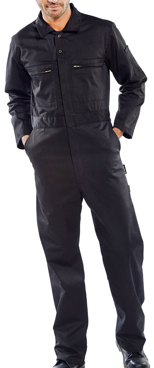 Beeswift Heavyweight Boilersuit - Black - Customisable Boilersuits