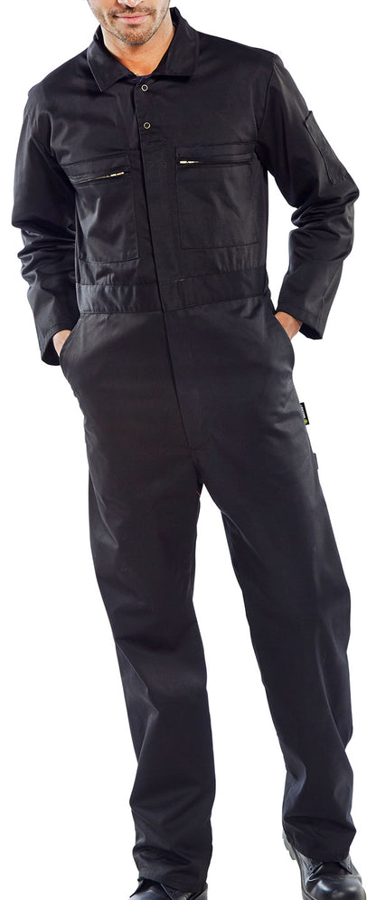 Beeswift Heavyweight Boilersuit - Black - Customisable Boilersuits