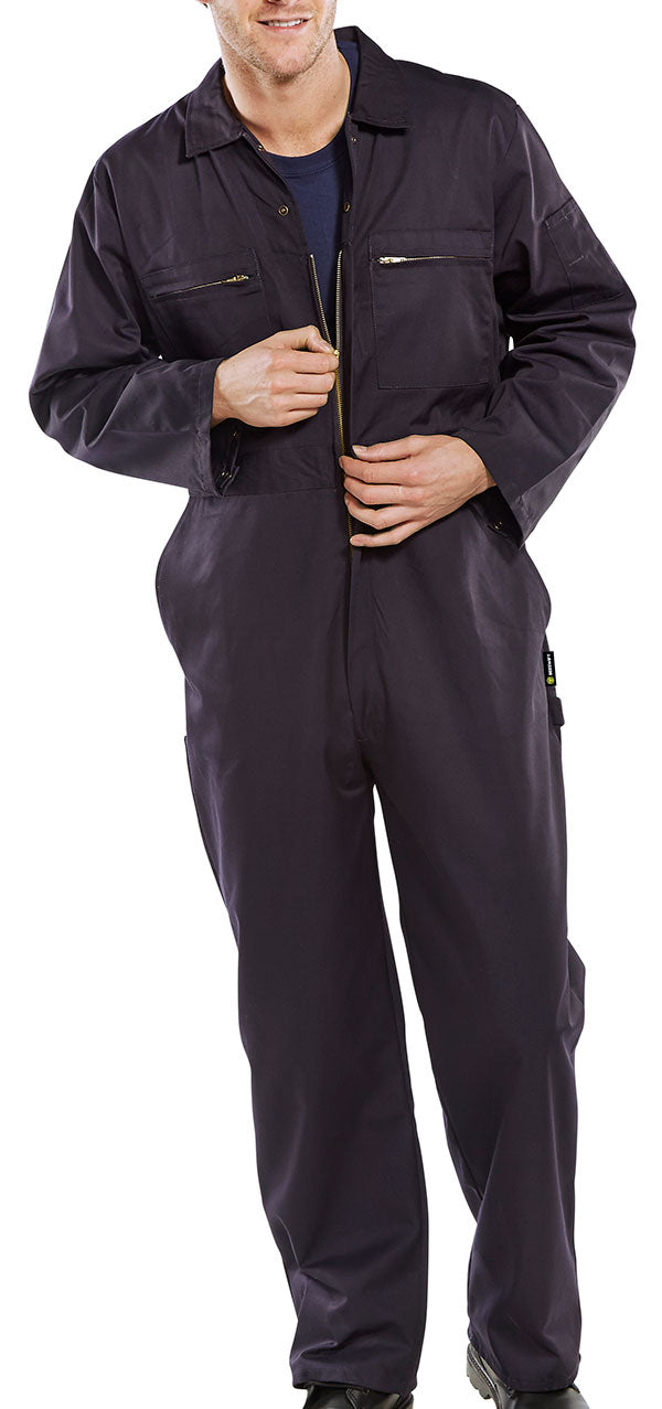 Beeswift Heavyweight Boilersuit - Navy Blue - Customisable Boilersuits