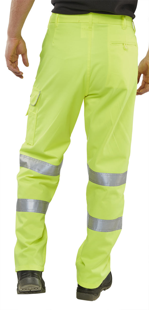 Beeswift Hi Vis Poly Cotton Trousers - - Customisable Trousers