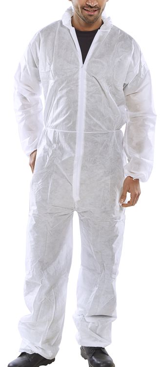 Beeswift Polprop Disposable Coverall - White - Customisable Coveralls