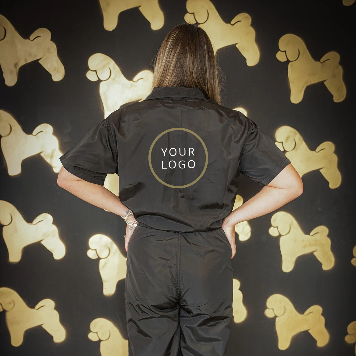 Pewtsuit for Woman - Dog Grooming Jumpsuit/ Overall (Short Sleeve) - - Customisable Workwear