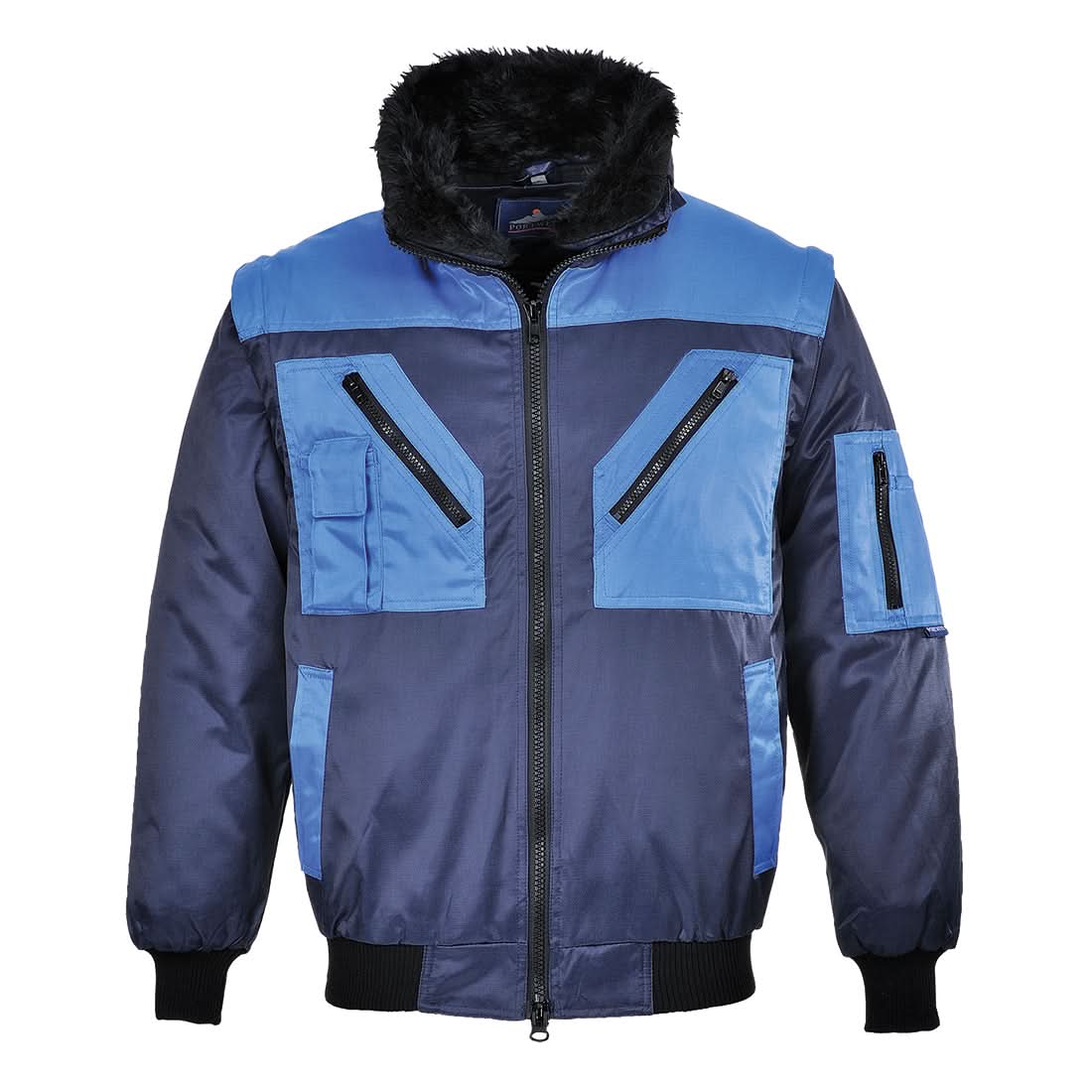 Portwest Two Tone Pilot Jacket PJ20 - Navy - Customisable Jacket