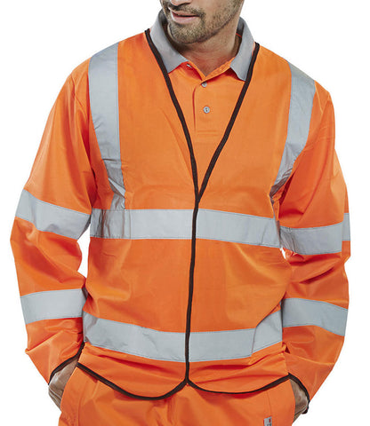 Beeswift Hi Vis Long Sleeve Jerkin - Orange - Customisable Jerkins