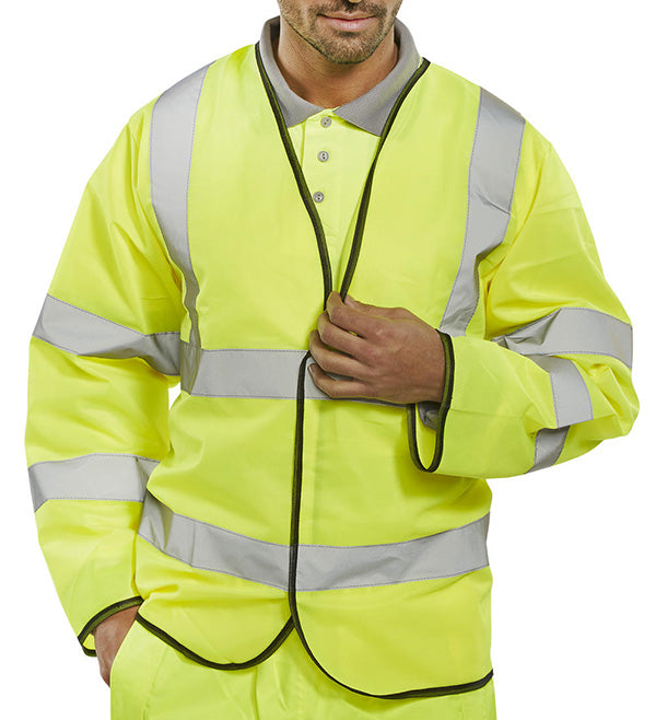 Beeswift Hi Vis Long Sleeve Jerkin - Saturn Yellow - Customisable Jerkins
