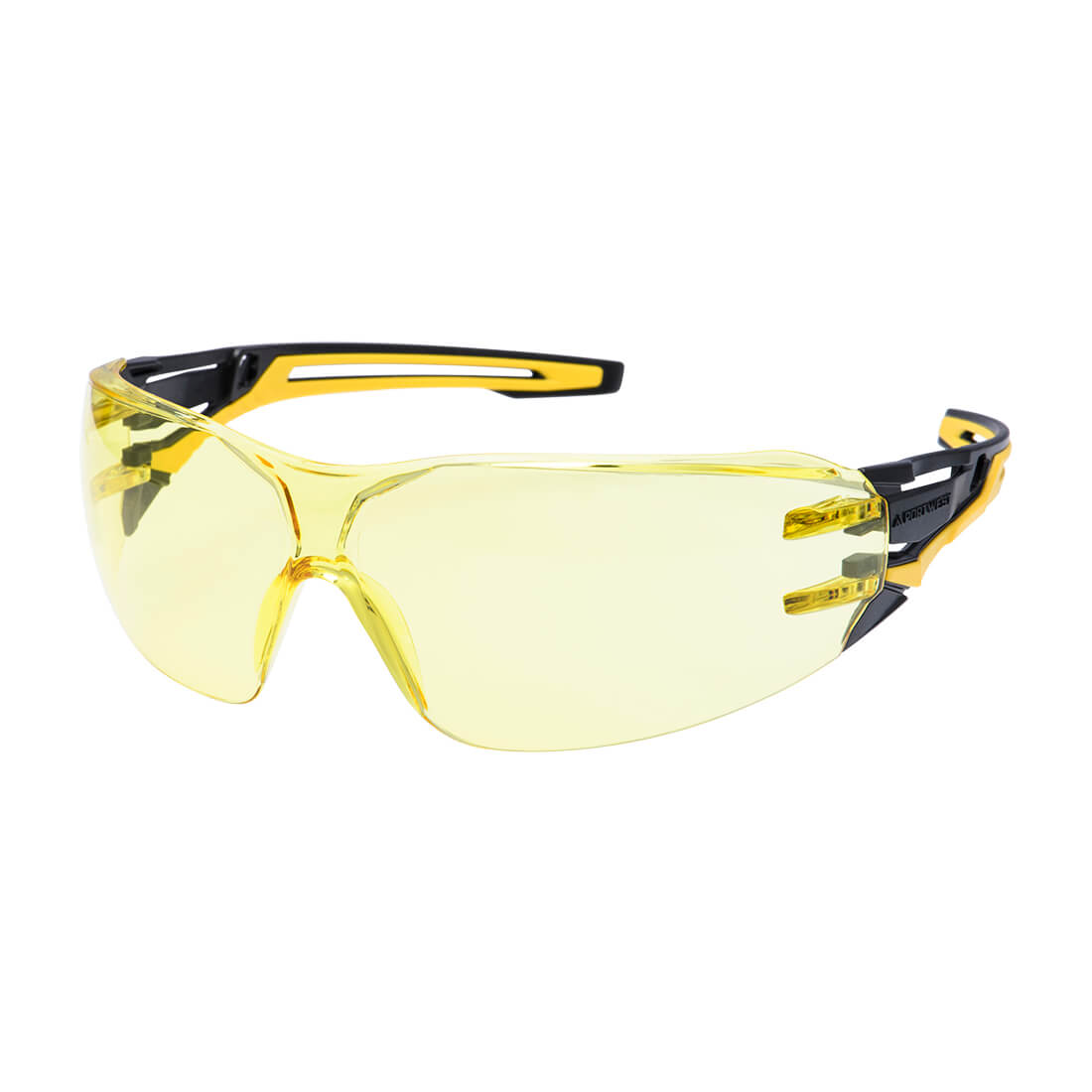 Anthracite Wraparound Safety Glasses - Amber R - Customisable Safety Spectacles