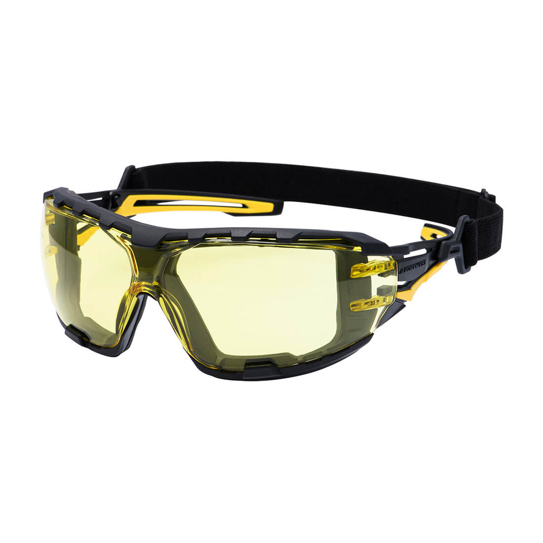 Anthracite Wraparound Plus Safety Glasses - Amber R - Customisable Safety Spectacles