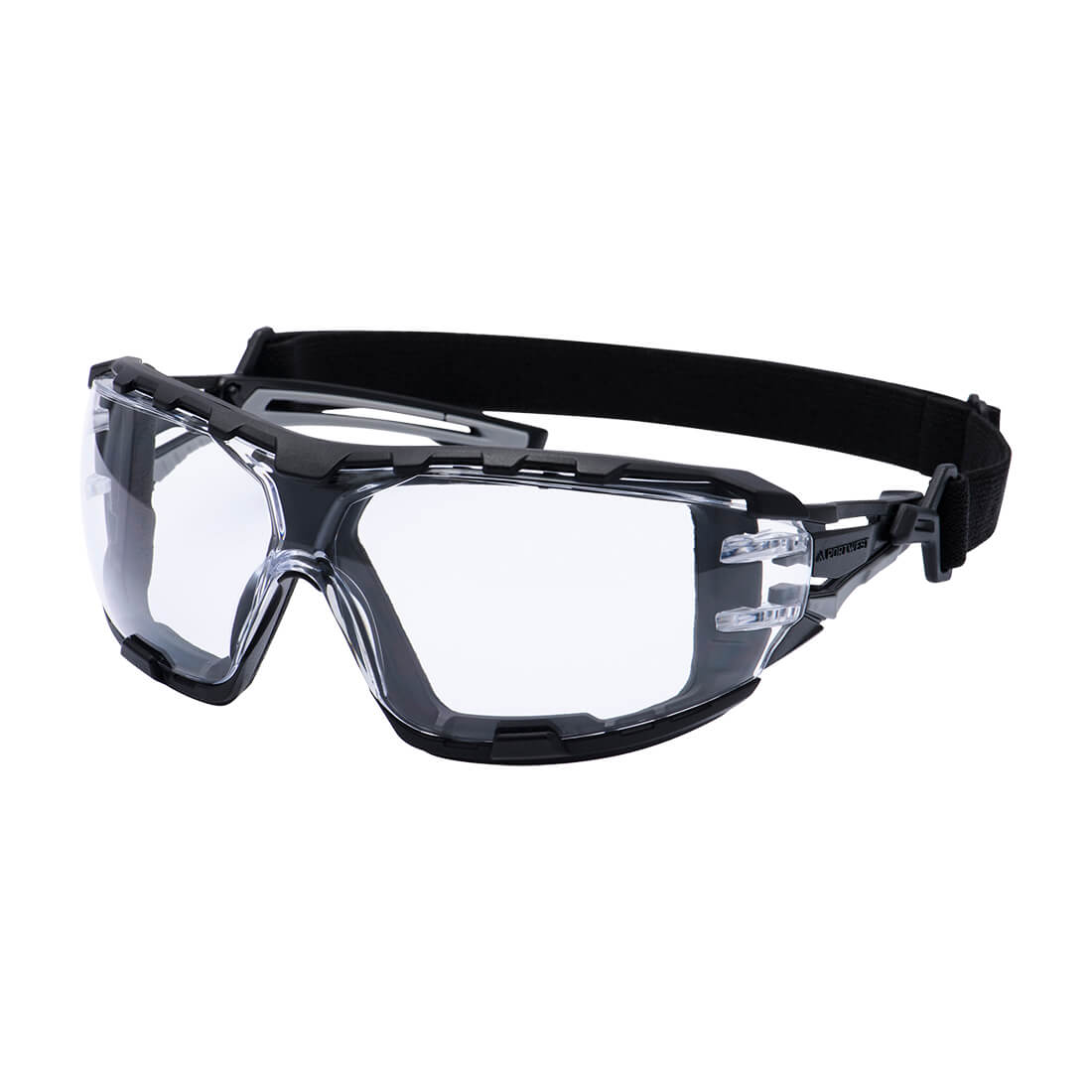 Anthracite Wraparound Plus Safety Glasses Pr02 - Clear R - Customisable Safety Spectacles
