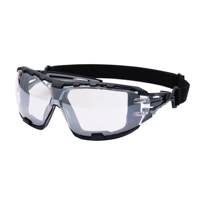 Anthracite Wraparound Plus Safety Glasses Pr02 - Mirror (Indoor Outdoor) R - Customisable Safety Spectacles