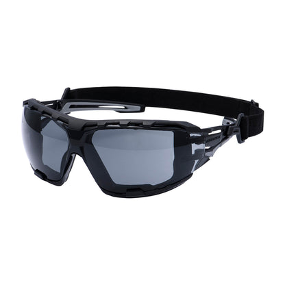 Anthracite Wraparound Plus Safety Glasses Pr02 - Smoke R - Customisable Safety Spectacles
