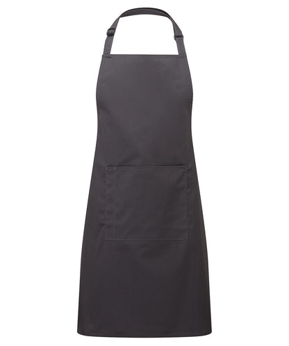 12 x Popular Bib Aprons with Pocket + Free Logo - Charcoal One size - Customisable Bundle