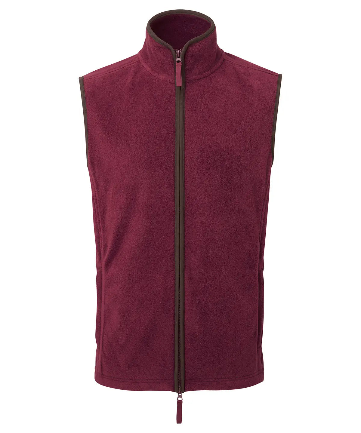 Artisan fleece gilet - PR803 - Burgundy Brown - Customisable Gilets &amp; Body Warmers
