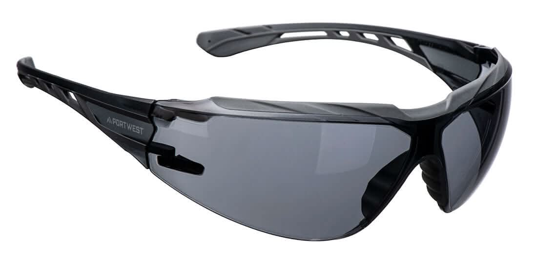 Portwest Dynamic Kn Safety Glasses PS10 - Smoke - Customisable PPE